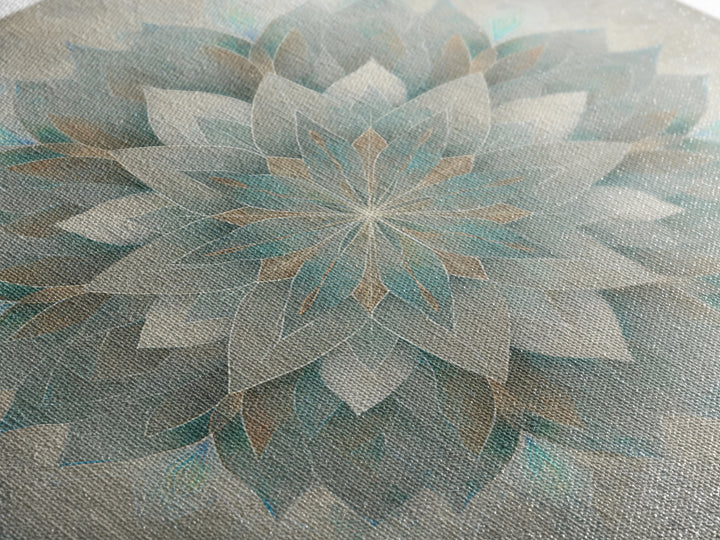 Sacred Geometry Lotus Framed Canvas Print, Meditation Art, Contemporary Art, Living Room Decor, Stillness, Modern Decor, MED-1x1-39