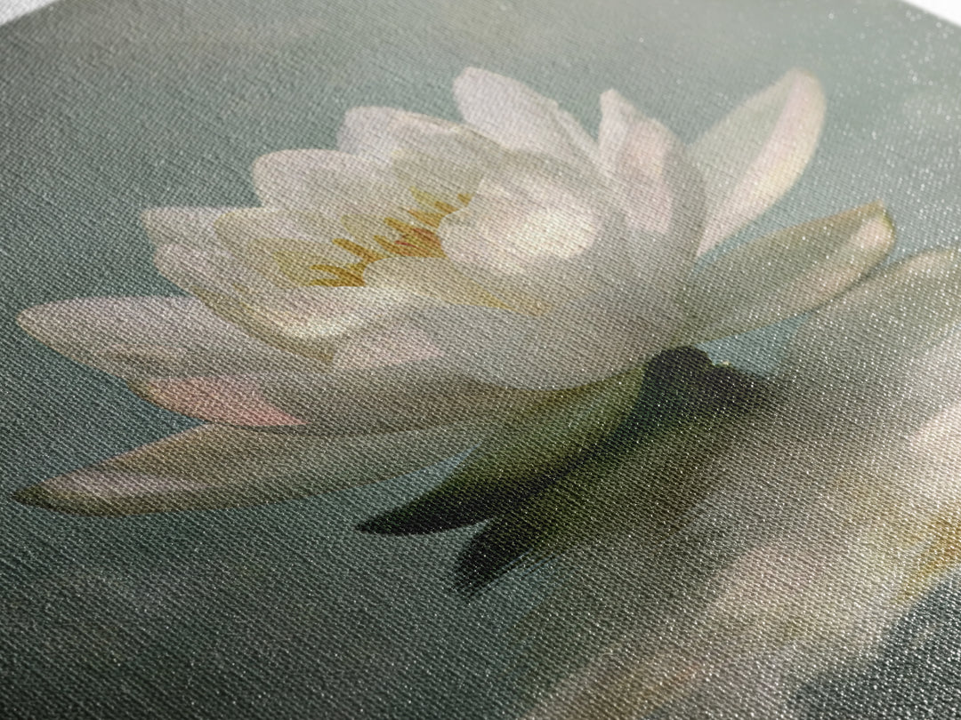 Lotus Flower Glowing Canvas Print, Meditation Art, Art Print, Living Room Decor, Watercolor Art, Stillness, Digital Print, MED-1x1-49