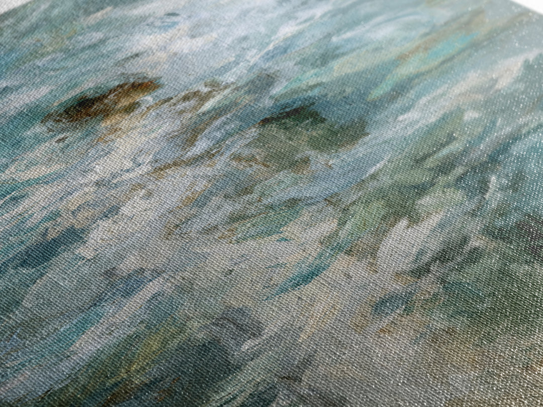 Abstract Breath Waves Canvas Print, Meditation Art, Neutral Decor, Living Room Decor, Fine Art, Stillness, Home Decor, MED-1x3-18