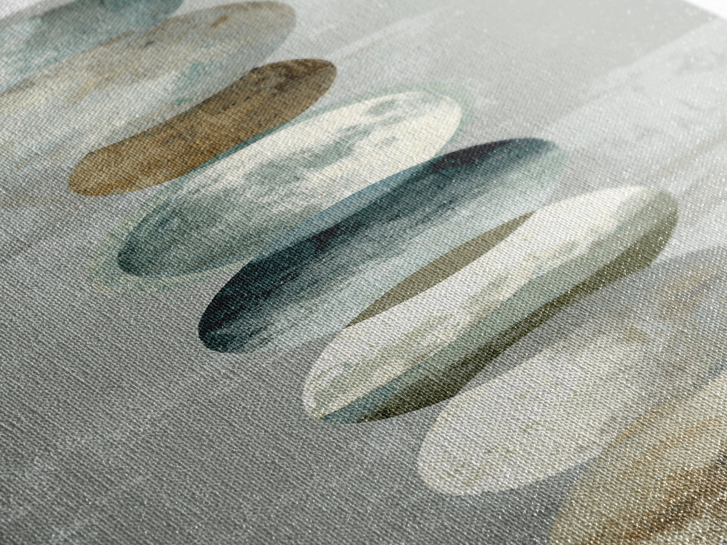 Moon Phases over a Quiet Desert Canvas Print, Meditation Art, Luxury Decor, Living Room Decor, Fine Art, Stillness, Canvas Art, MED-1x3-21