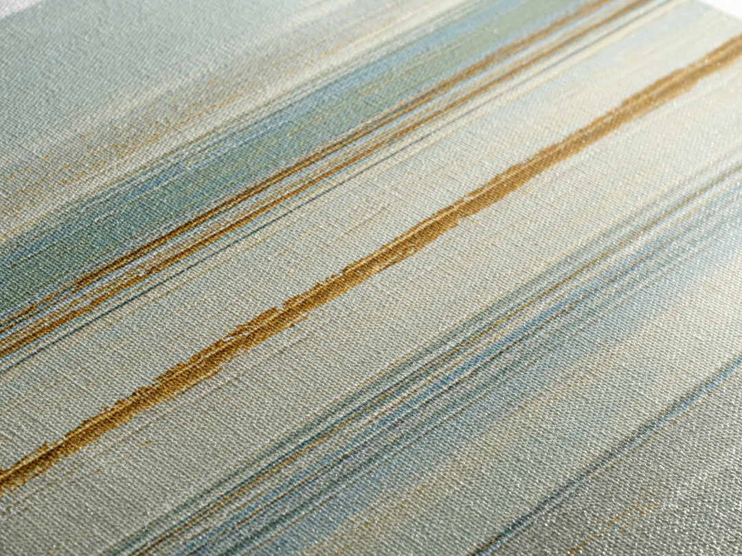 Sand Garden Lines as Minimalist Pattern Framed Canvas Print, Meditation Art, Living Room Decor, Oil Painting, Stillness, MED-2x1-43