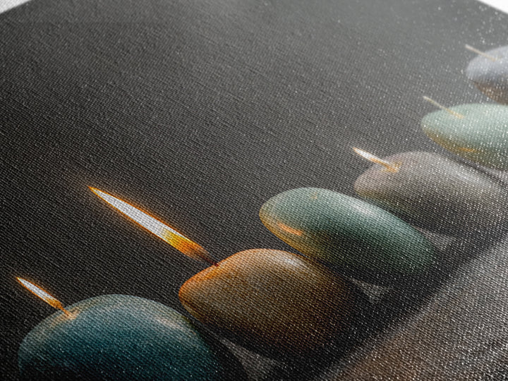 Minimal Candle Flame on Dark Background Canvas Print, Meditation Art, Original Art, Living Room Decor, Fine Art, Stillness, MED-2x1-58