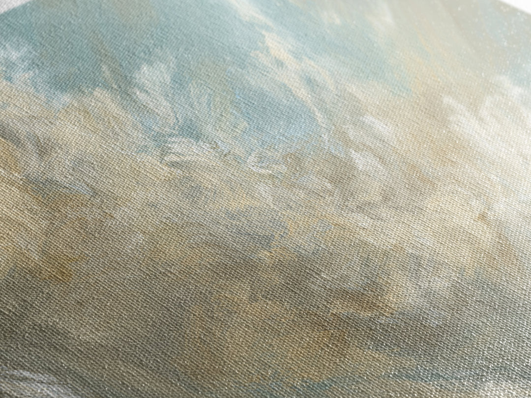 Angelic Light Rays Through Abstract Clouds Framed Canvas Print, Meditation Art, Canvas Art, Living Room Decor, Stillness, MED-2x1-90