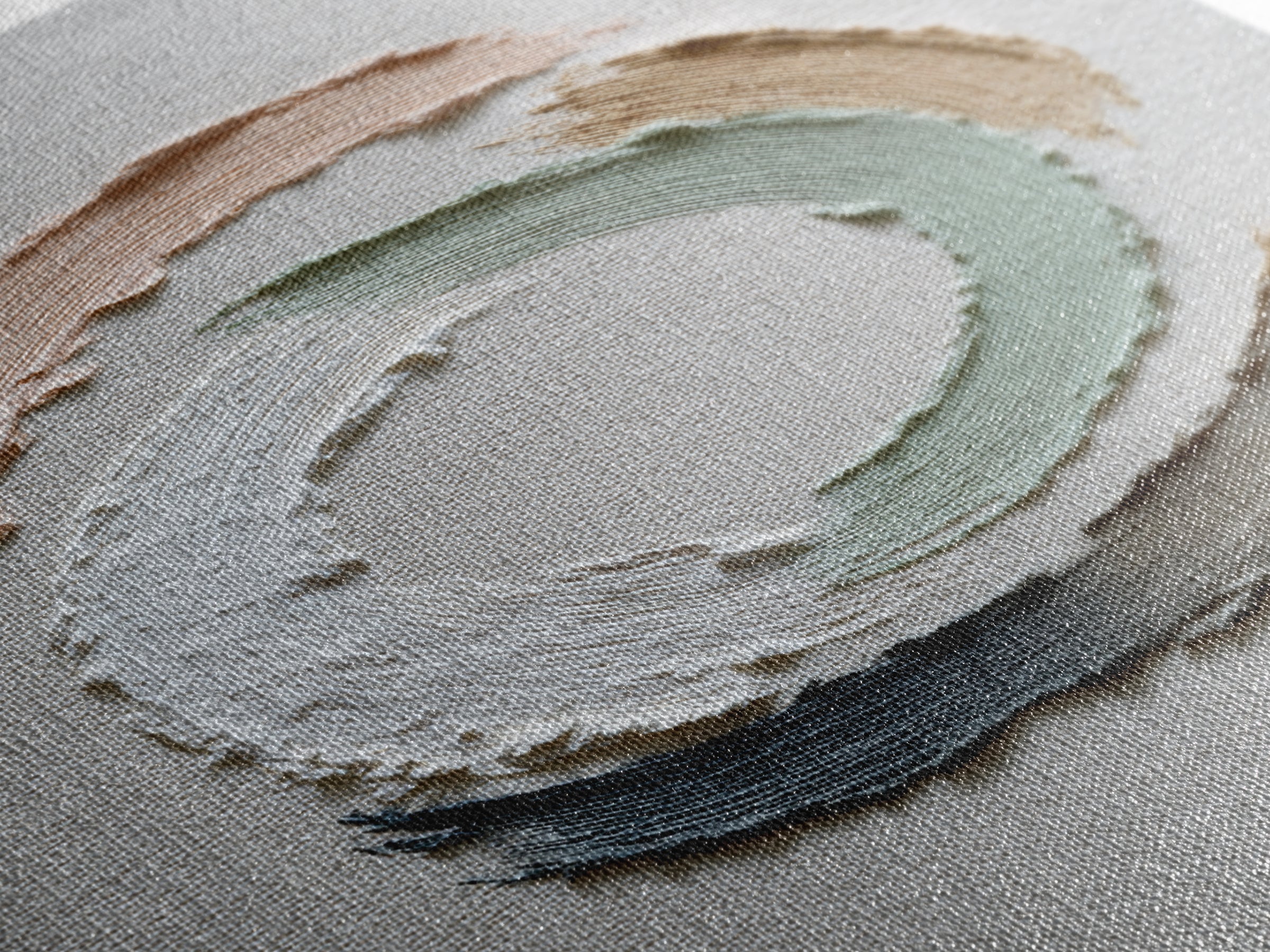 Zen Circle Brushstroke on Textured Paper Framed Canvas Print, Meditation Art, Canvas Art, Living Room Decor, Oil Painting, MED-2x3-12