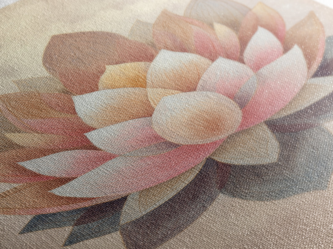 Sacred Geometry Lotus Canvas Print, Meditation Art, Abstract Art, Living Room Decor, Fine Art, Stillness, Neutral Wall Art, MED-2x3-23