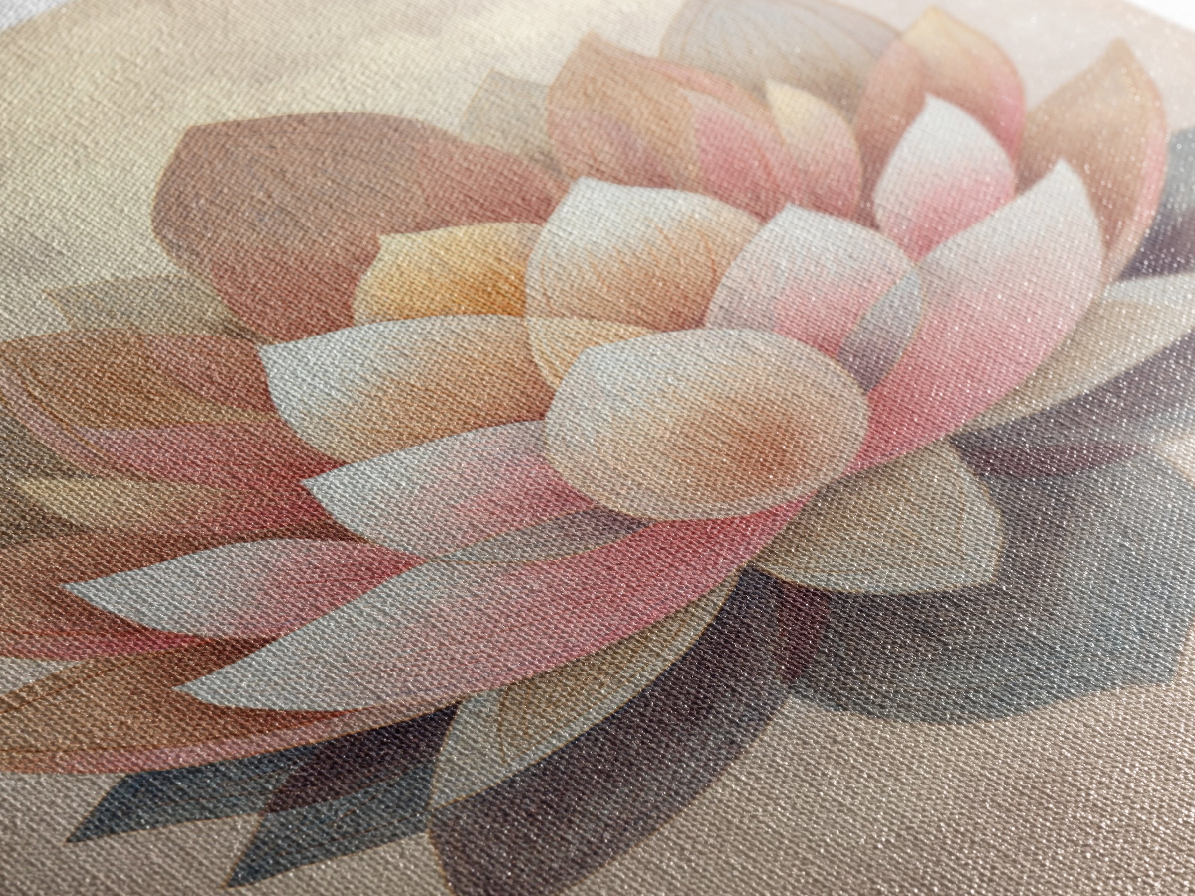 Sacred Geometry Lotus Canvas Print, Meditation Art, Abstract Art, Living Room Decor, Fine Art, Stillness, Neutral Wall Art, MED-2x3-23