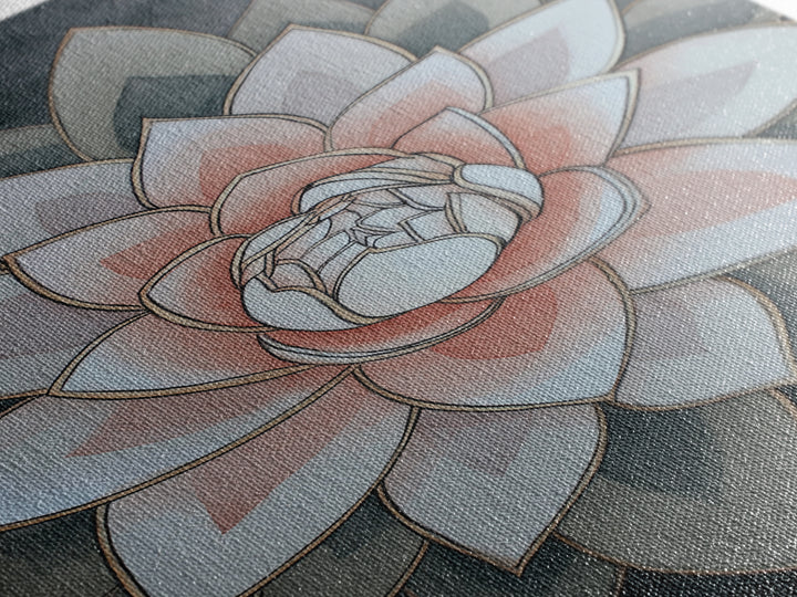 Sacred Geometry Lotus Canvas Print, Meditation Art, Hanging Wall Art, Living Room Decor, Oil Painting, Stillness, MED-2x3-95