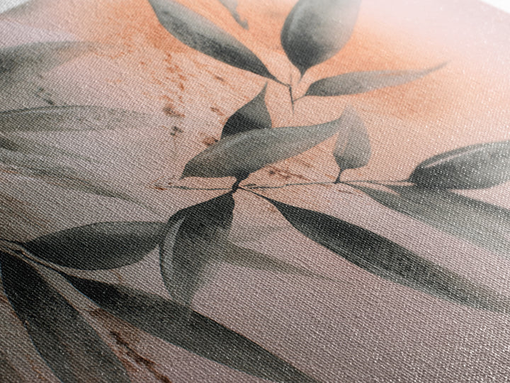Bamboo Leaves in Gentle Ink Wash Framed Canvas Print, Meditation Art, Minimalist Decor, Living Room Decor, Fine Art, Stillness, MED-3x2-39