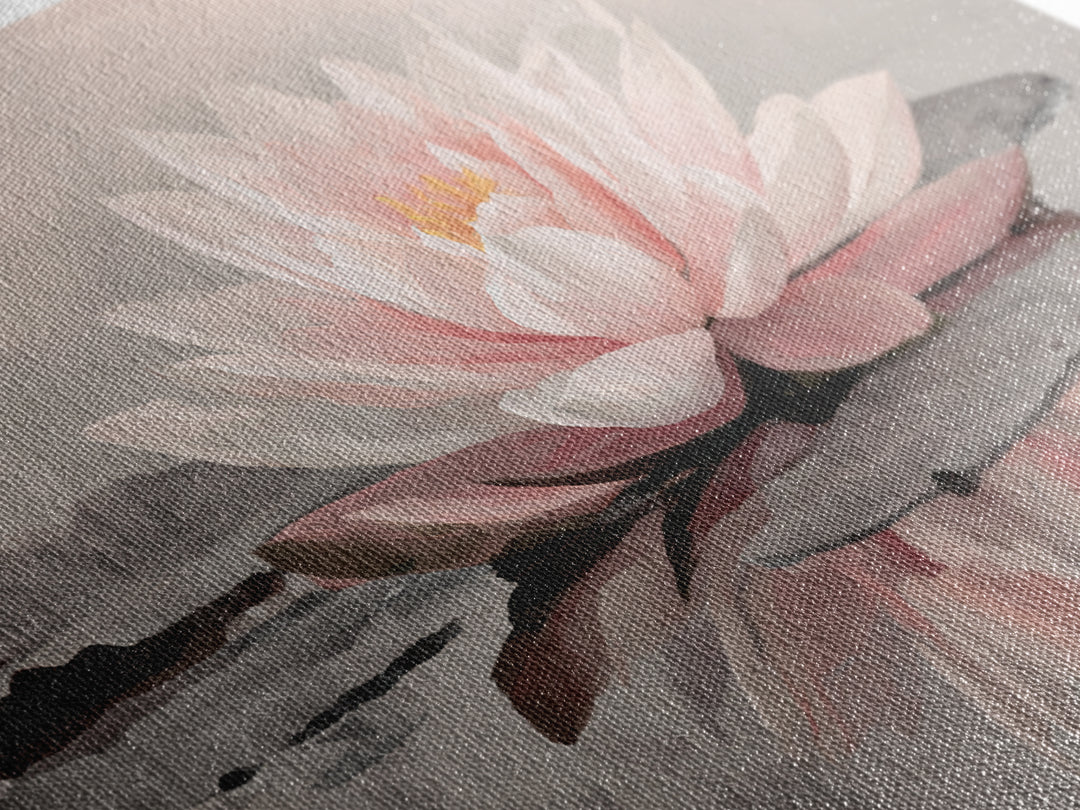 Lotus Flower Glowing Framed Canvas Print, Meditation Art, Art Print, Living Room Decor, Watercolor Art, Stillness, MED-3x2-77