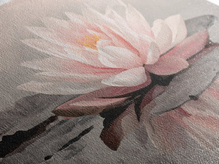 Lotus Flower Glowing Framed Canvas Print, Meditation Art, Art Print, Living Room Decor, Watercolor Art, Stillness, MED-3x2-77