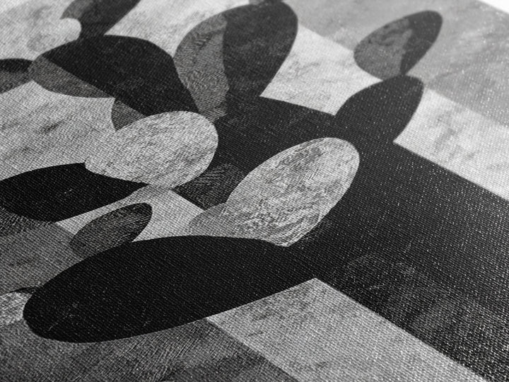 Black and White Cactus Silhouette Canvas Print, Minimalist Art, Minimalist, Living Room Decor, Fine Art, Minimal, Black Art, MIN-1x3-32