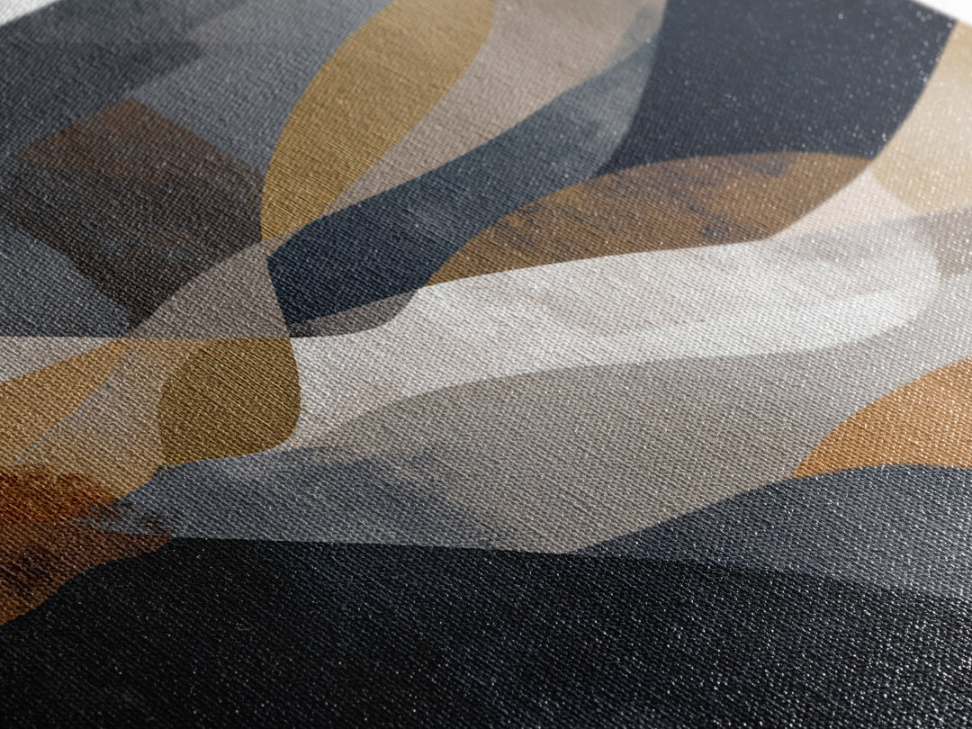 Single Gold Line Curve on Charcoal Framed Canvas Print, Minimalist Art, Minimalist, Living Room Decor, Abstract Art, Minimal, MIN-2x1-13
