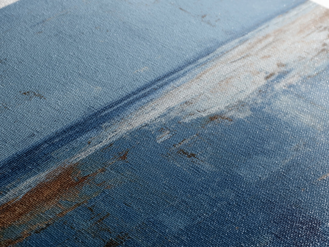 Simple Blue Horizon Framed Canvas Print, Minimalist Art, Black Art, Living Room Decor, Oil Painting, Minimal, MIN-3x2-10