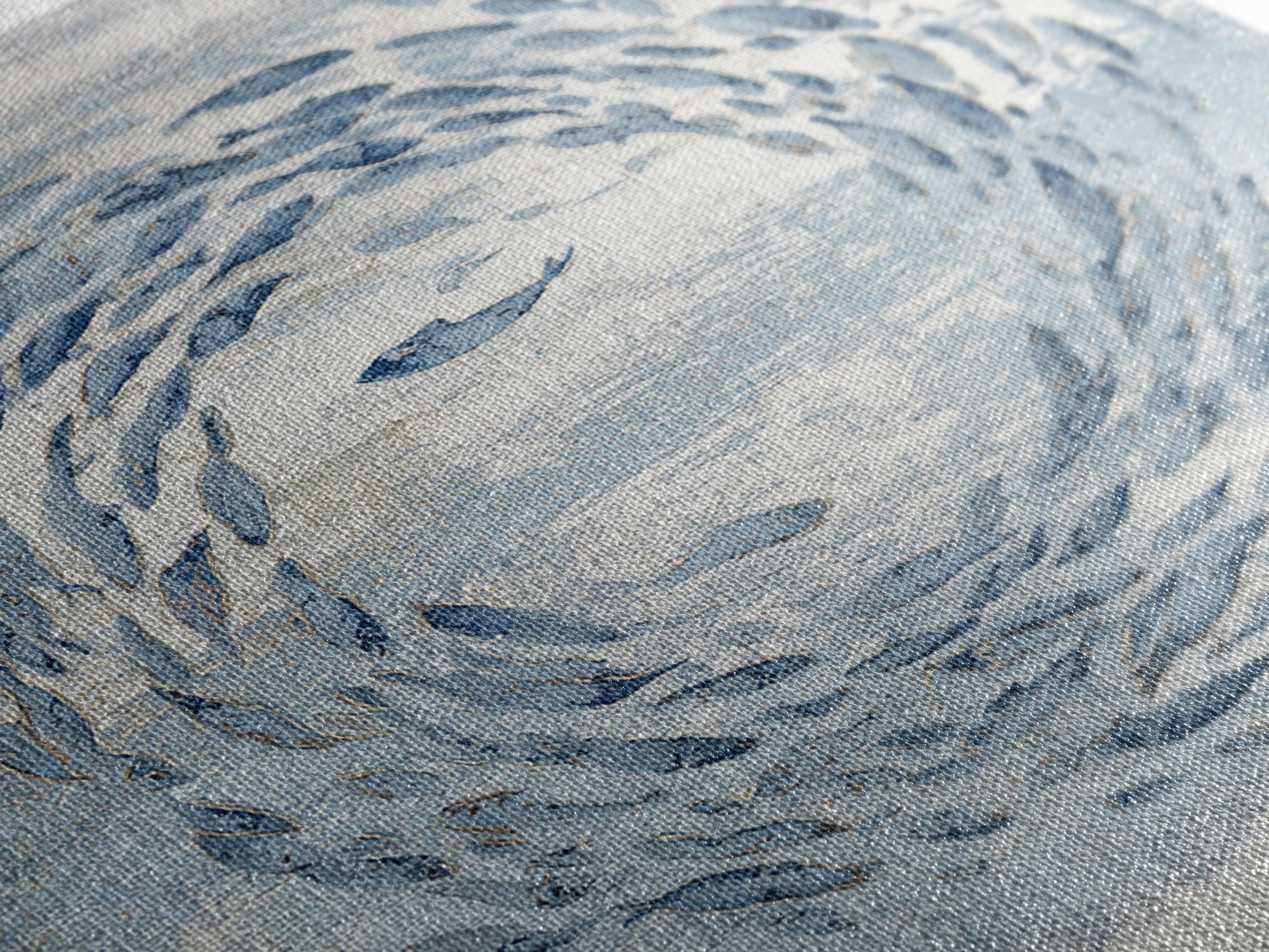 School of Fish Forming a Silver Spiral Canvas Print, Marine Life Art, Modern, Living Room Decor, Marine, Statement Artwork, MLA-1x1-76