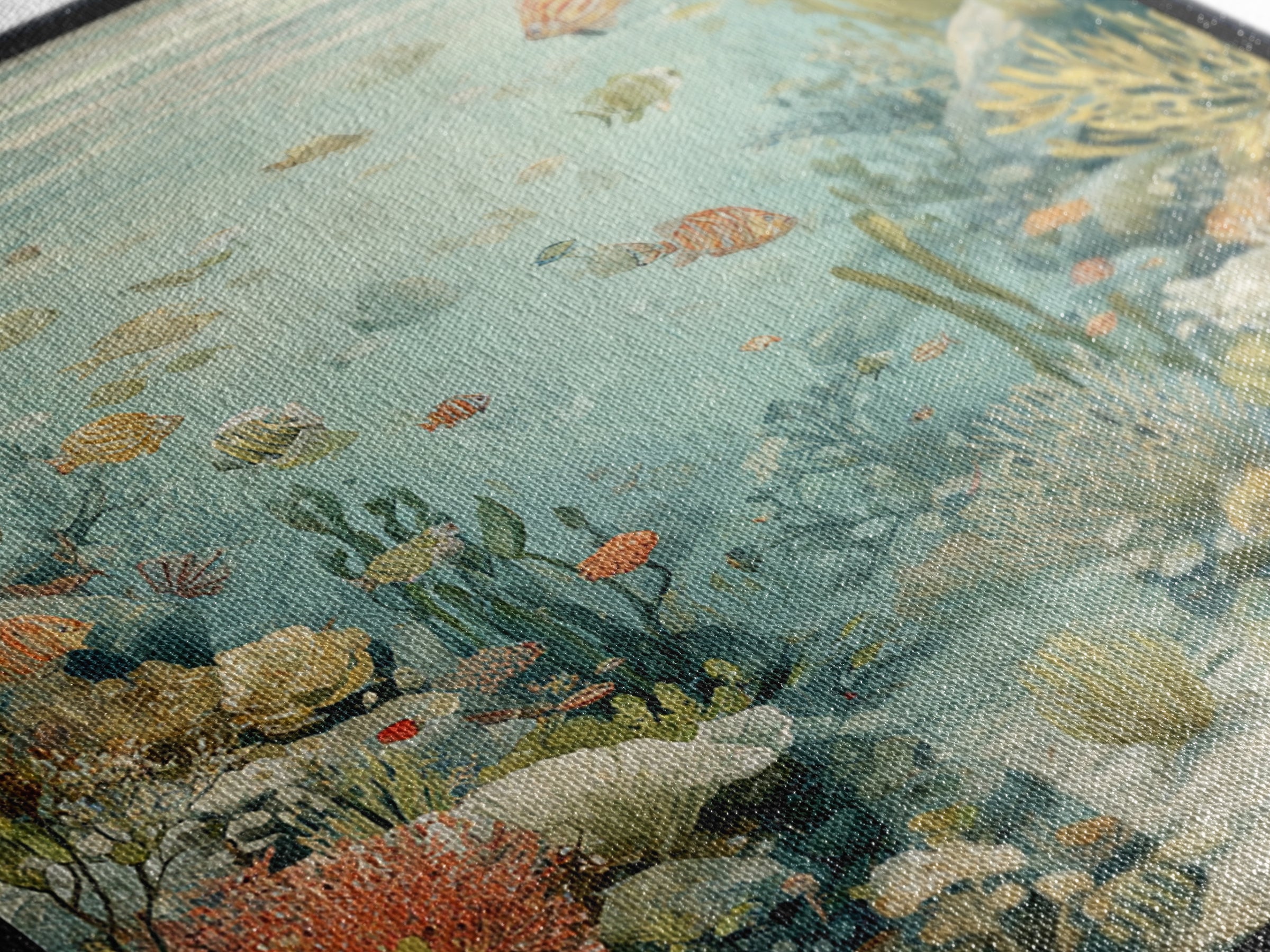 Coral Reef Panorama Canvas Print, Marine Life Art, Handmade Art, Living Room Decor, Fine Art, Marine, Textured Painting, MLA-1x1-81
