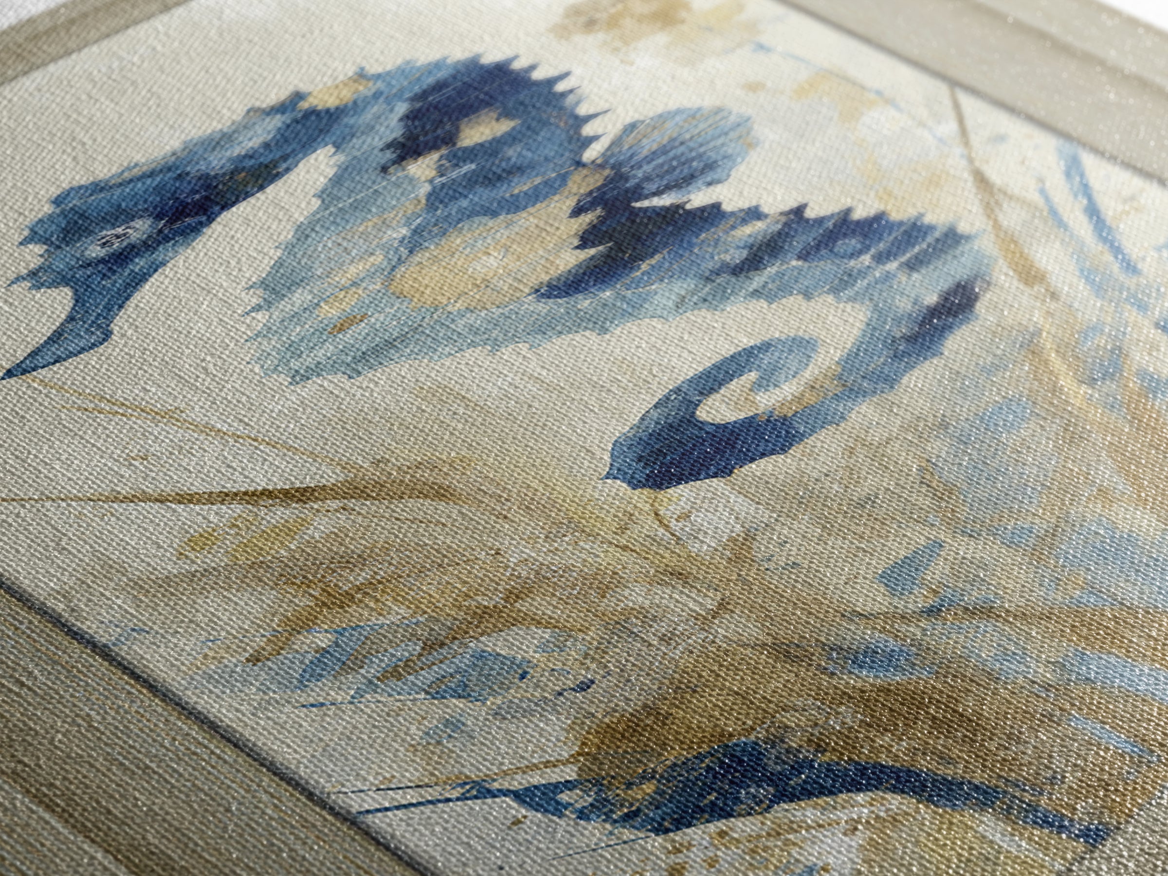 Seahorse Pair Among Sea Grass Canvas Print, Marine Life Art, Marine Life, Living Room Decor, Fine Art, Marine, Art Print, MLA-1x3-17