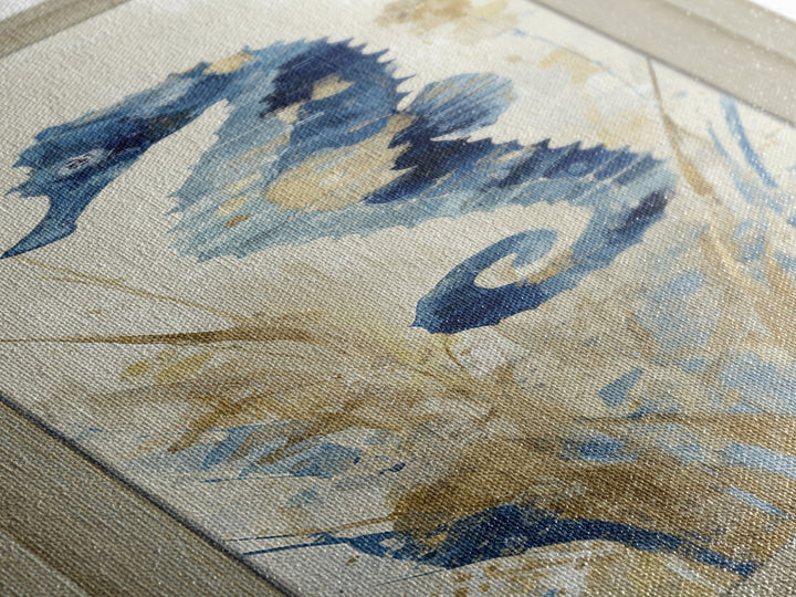 Seahorse Pair Among Sea Grass Canvas Print, Marine Life Art, Marine Life, Living Room Decor, Fine Art, Marine, Art Print, MLA-1x3-17