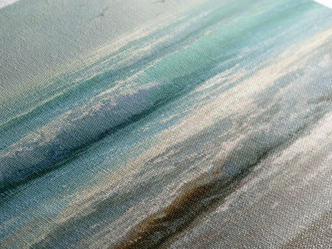 Dolphins Leaping Through Sunlit Waves Framed Canvas Print, Marine Life Art, Ocean Painting, Living Room Decor, Watercolor Art, MLA-2x3-63
