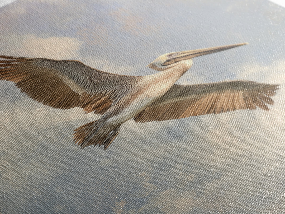 Pelican Diving Toward Fish Near Surface Canvas Print, Marine Life Art, Whale Art, Living Room Decor, Fine Art, Marine, MLA-2x3-79