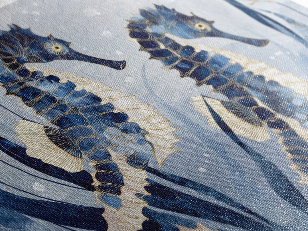 Seahorse Pair Among Sea Grass Canvas Print, Marine Life Art, Coastal Decor, Living Room Decor, Fine Art, Marine, Fish Art, MLA-3x2-33
