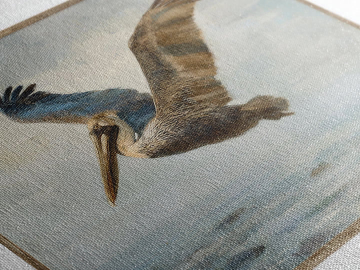 Pelican Diving Toward Fish Near Surface Canvas Print, Marine Life Art, Nautical Decor, Living Room Decor, Fine Art, Marine, MLA-3x2-51