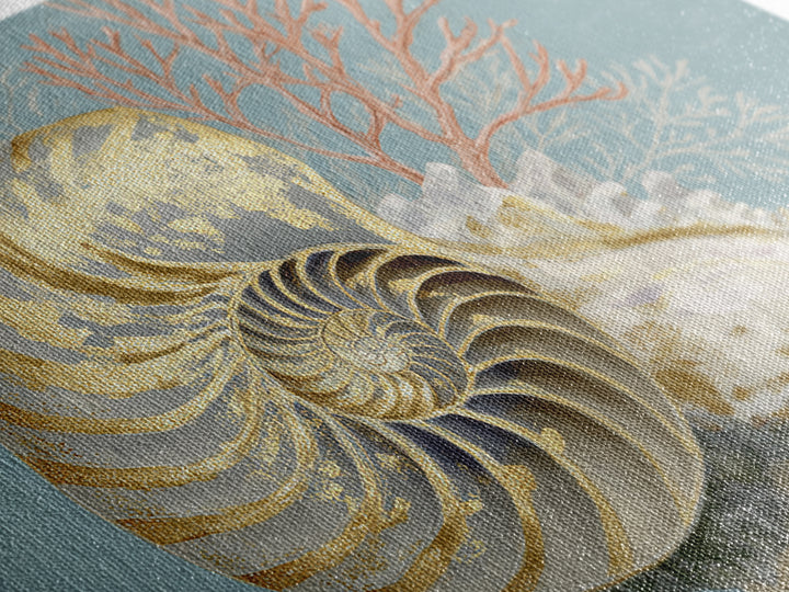 Nautilus Shell Study Framed Canvas Print, Marine Life Art, Ocean Art, Living Room Decor, Fine Art, Marine, Pastel Wall Art, MLA-3x2-87