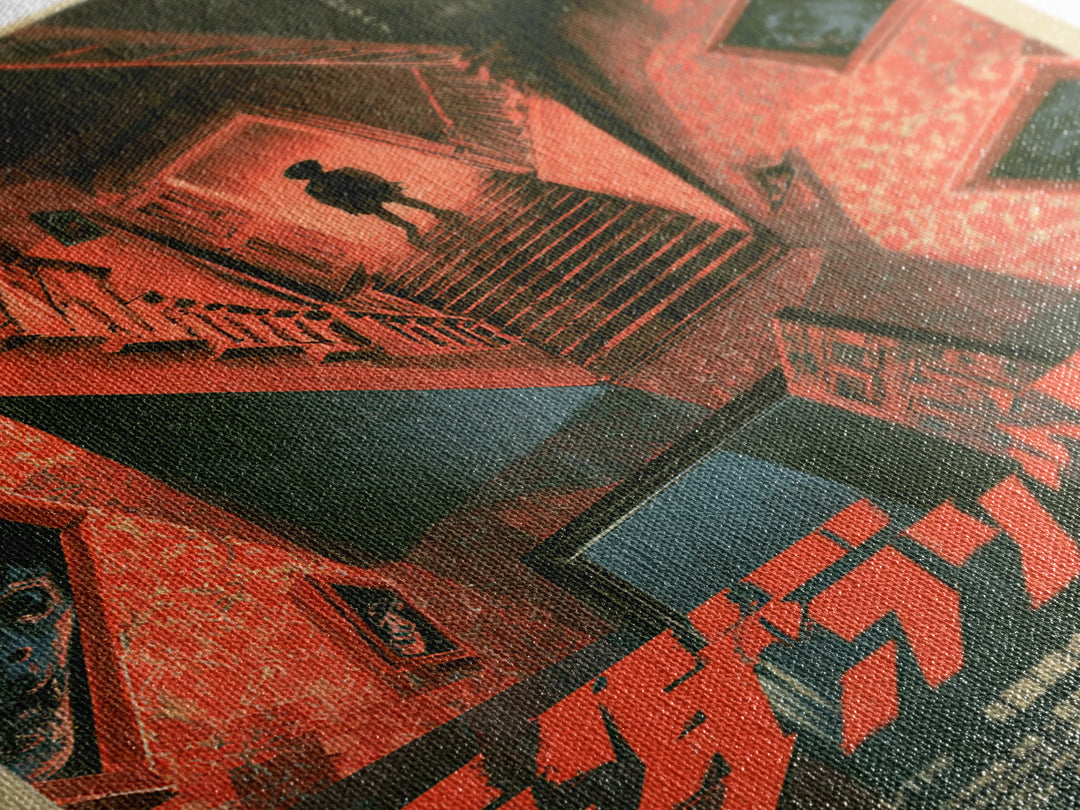 The Empty Bedroom Counts To Ten, Japanese Horror Film Poster, Retro Gothic Cinema Art, Vintage Halloween Wall Art, Framed Canvas Print