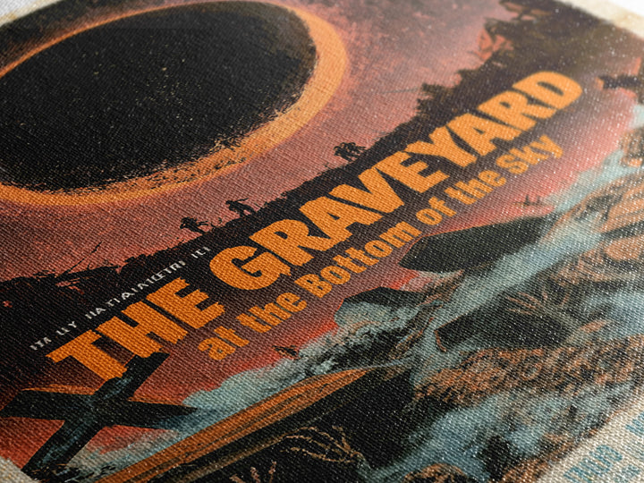 The Graveyard At The Bottom Of The Sky, Italian Horror Film Poster, Retro Gothic Cinema Art, Vintage Halloween Wall Art, Framed Canvas Print