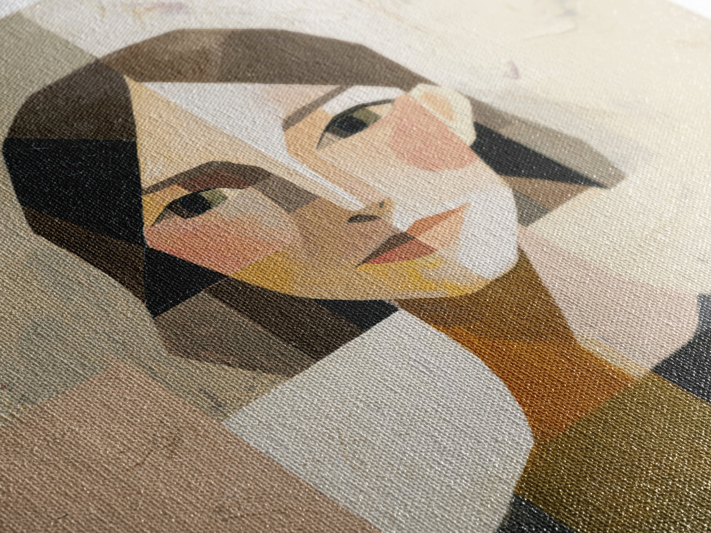 Mod Female Portrait Canvas Print, Midcentury Modern Art, Minimalist Wall Art, Living Room Decor, Fine Art, Retro, MMA-1x1-55
