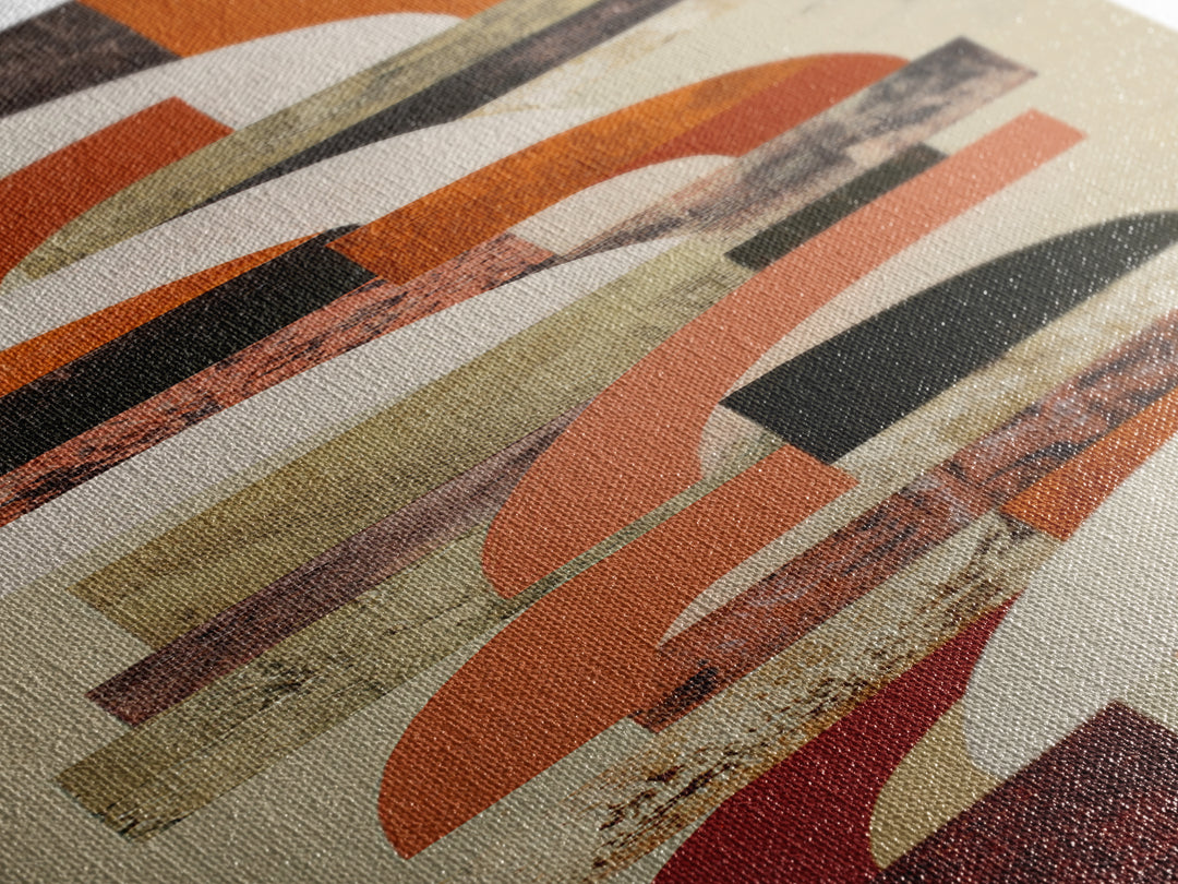 Stacked Arches in Burnt Orange and Cream Canvas Print, Midcentury Modern Art, Modern Decor, Living Room Decor, Fine Art, Retro, MMA-1x3-49
