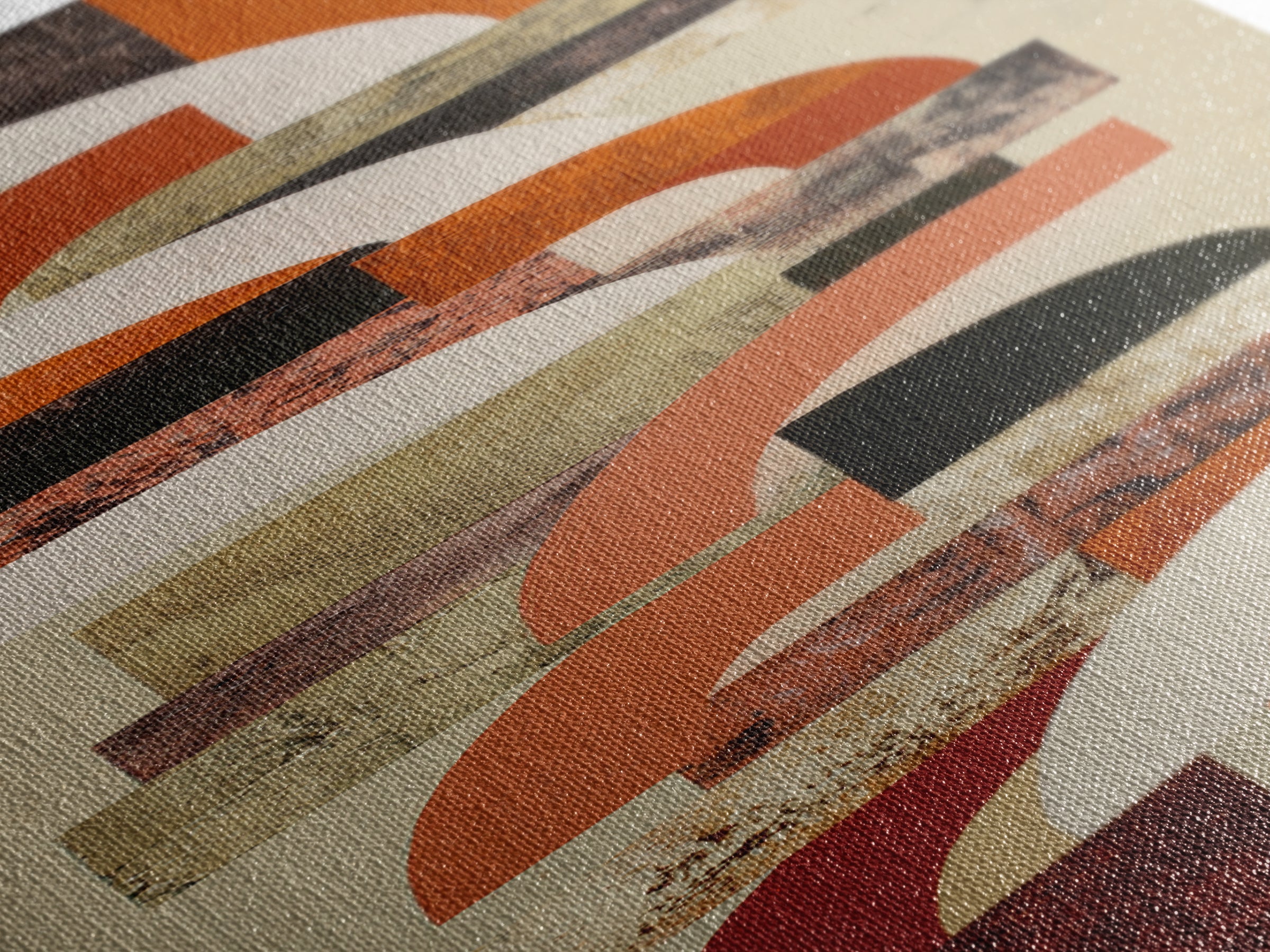 Stacked Arches in Burnt Orange and Cream Canvas Print, Midcentury Modern Art, Modern Decor, Living Room Decor, Fine Art, Retro, MMA-1x3-49