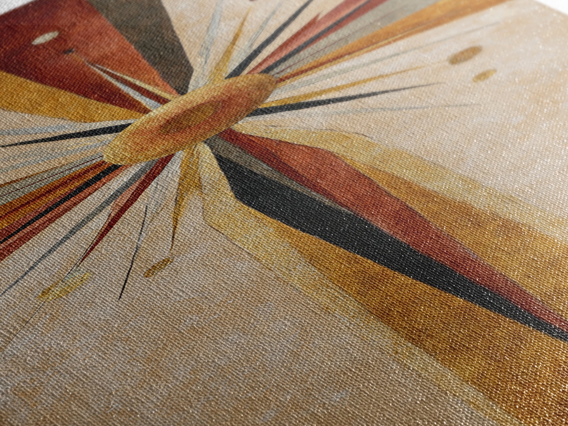 Sunburst Clock Composition Canvas Print, Midcentury Modern Art, Abstract Wall Art, Living Room Decor, Fine Art, Retro, MMA-1x3-81