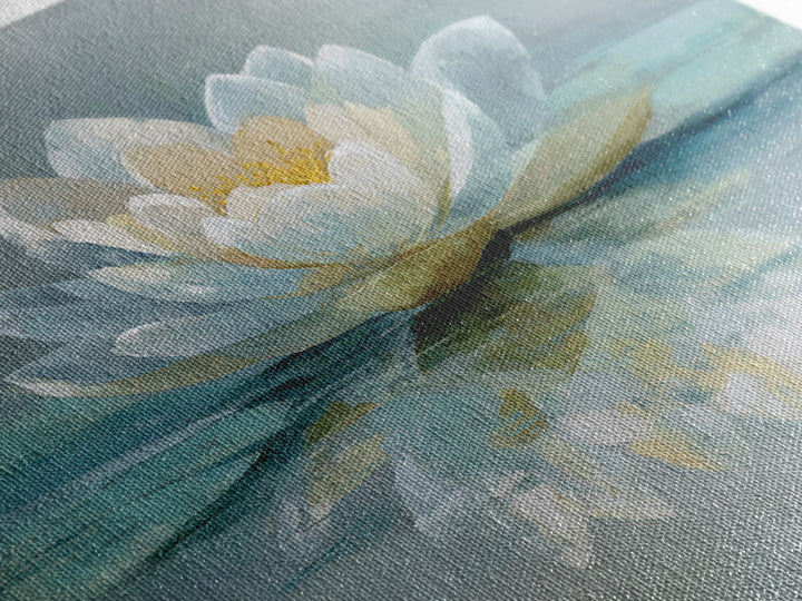 Lotus Flower Floating on Still Water Framed Canvas Print, Medical Office Art, Animal Art, Office Decor, Watercolor Art, Calm, MOA-1x1-11