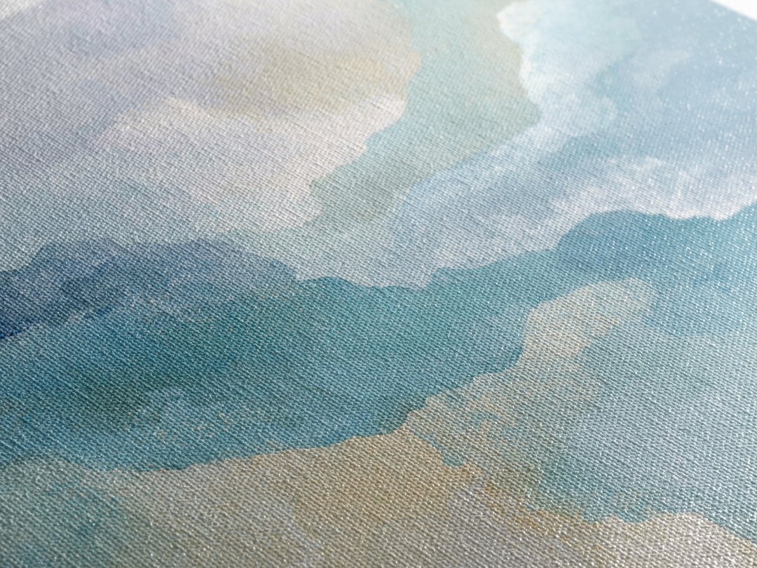 Calming Blue Abstract Canvas Print, Medical Office Art, Modern Decor, Office Decor, Abstract Art, Calm, Home Decor, Wall Decor, MOA-1x1-25