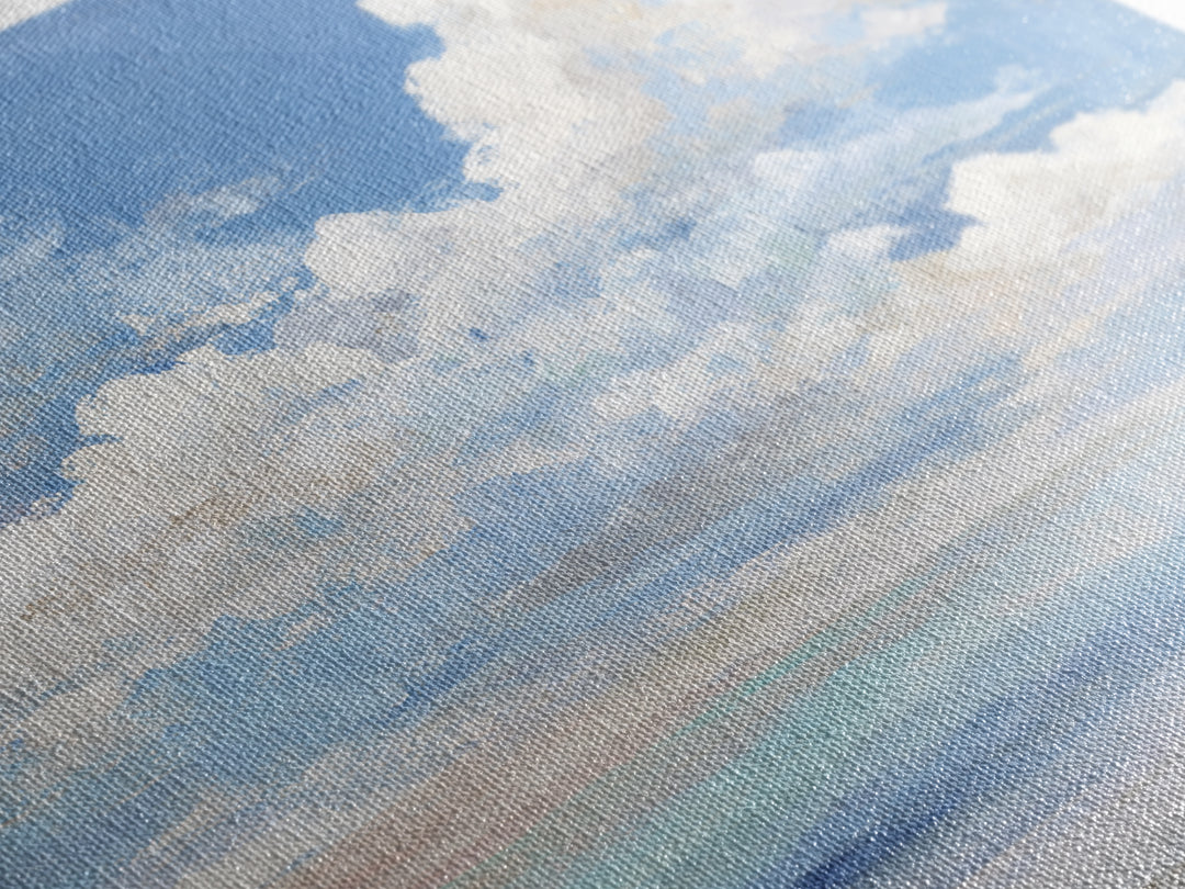 Sky and Cloud Scene Framed Canvas Print, Medical Office Art, Statement Artwork, Office Decor, Abstract Art, Calm, Digital Art, MOA-1x1-33