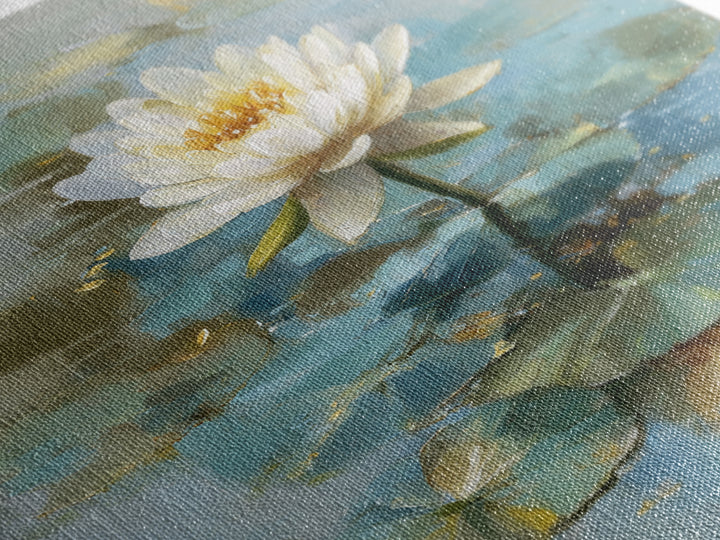 Lotus Flower Floating on Still Water Canvas Print, Medical Office Art, Brain Poster, Office Decor, Watercolor Art, Calm, MOA-1x1-35