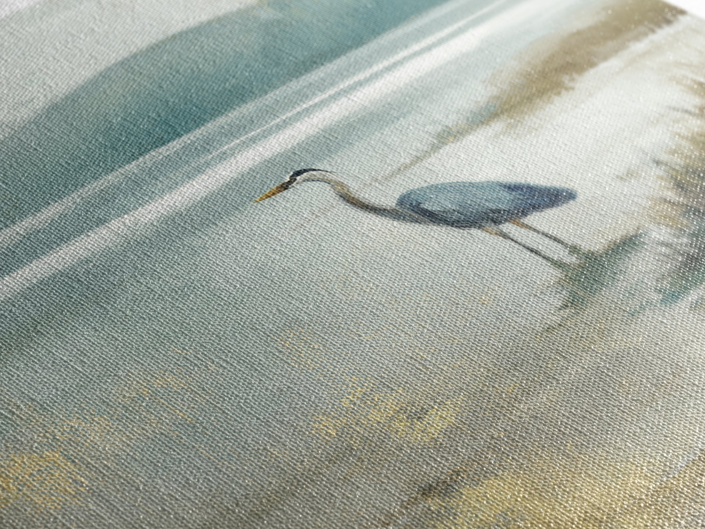 Blue Heron Standing Framed Canvas Print, Medical Office Art, Nurse Wall Art, Office Decor, Fine Art, Calm, Room Decor, MOA-1x1-38
