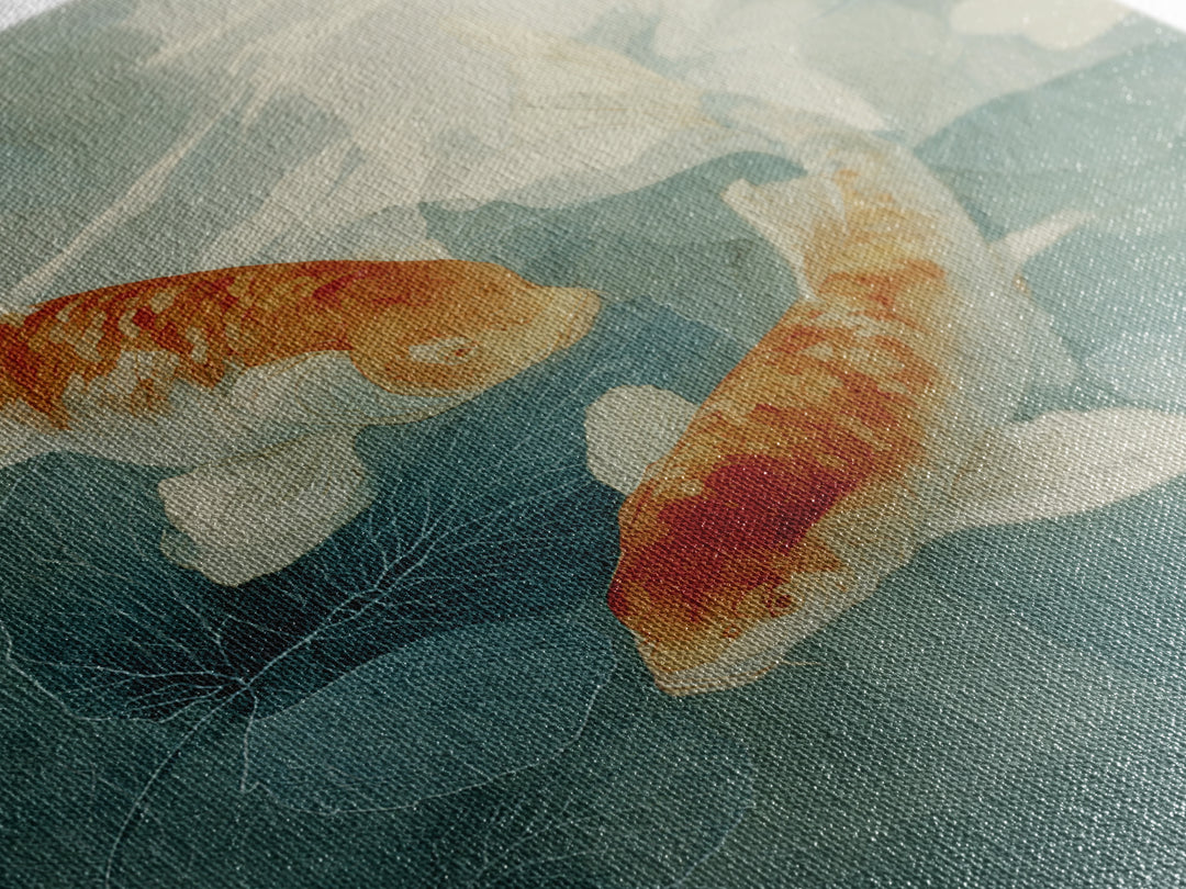 Calm Koi Fish Swimming Through Clear Water Framed Canvas Print, Medical Office Art, Brain Art, Office Decor, Fine Art, Calm, MOA-1x1-46