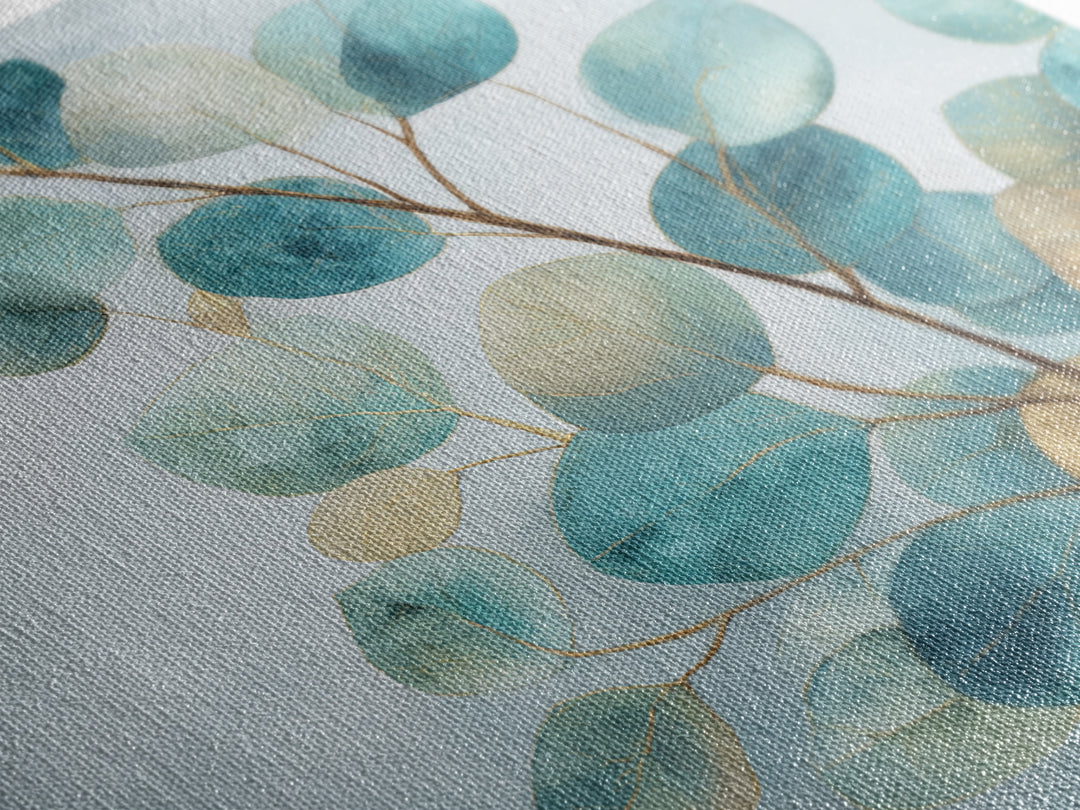 Botanical Eucalyptus Branch Framed Canvas Print, Medical Office Art, Nurse Wall Art, Office Decor, Watercolor Art, Calm, MOA-1x1-51