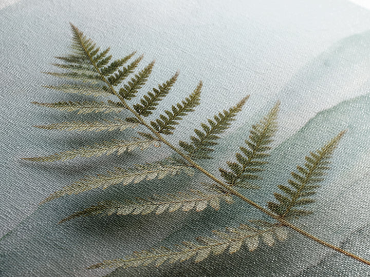Minimal Green Fern Specimen Framed Canvas Print, Medical Office Art, Teal Wall Art, Office Decor, Fine Art, Calm, Anatomy Art, MOA-1x1-56