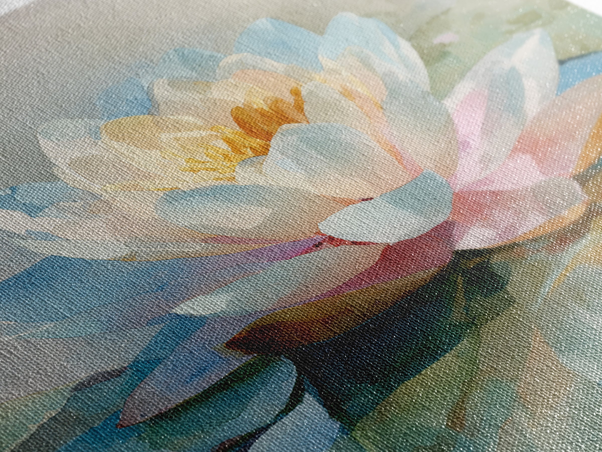 Lotus Flower Floating on Still Water Canvas Print, Medical Office Art, Neuroscience Art, Office Decor, Fine Art, Calm, MOA-1x1-59