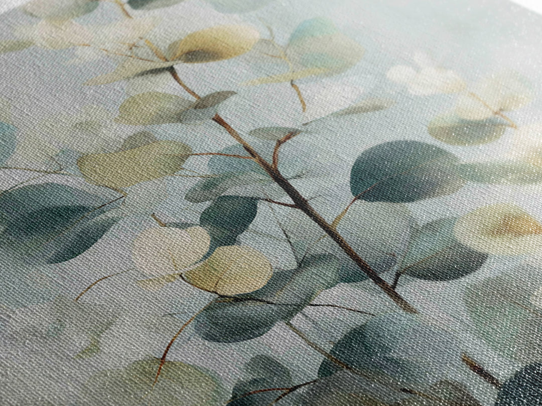 Botanical Eucalyptus Branch Canvas Print, Medical Office Art, Modern Decor, Office Decor, Fine Art, Calm, Home Decor, MOA-1x1-75