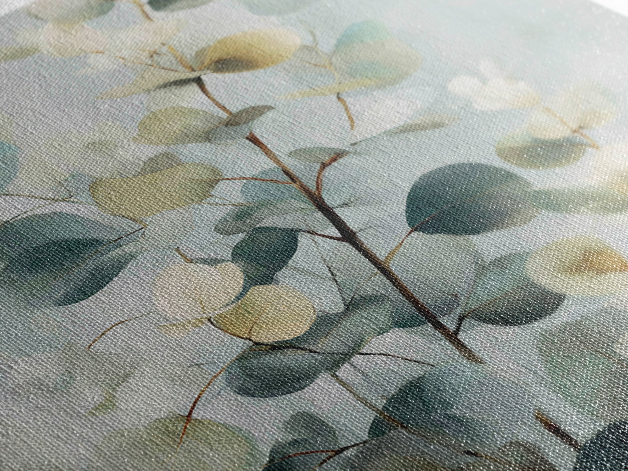Botanical Eucalyptus Branch Canvas Print, Medical Office Art, Modern Decor, Office Decor, Fine Art, Calm, Home Decor, MOA-1x1-75