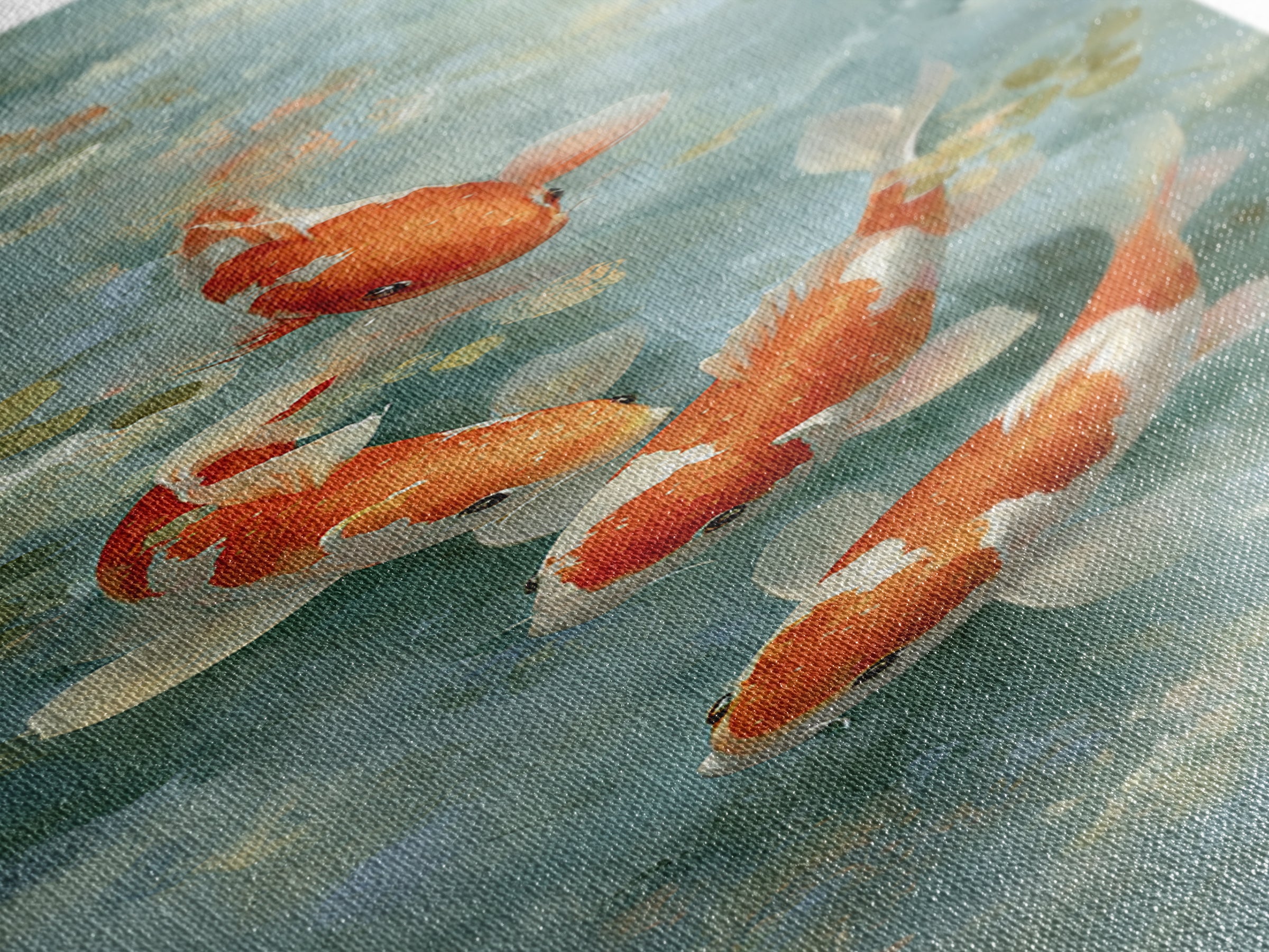 Calm Koi Fish Swimming Through Clear Water Canvas Print, Medical Office Art, Medical Wall Art, Office Decor, Fine Art, Calm, MOA-1x3-10