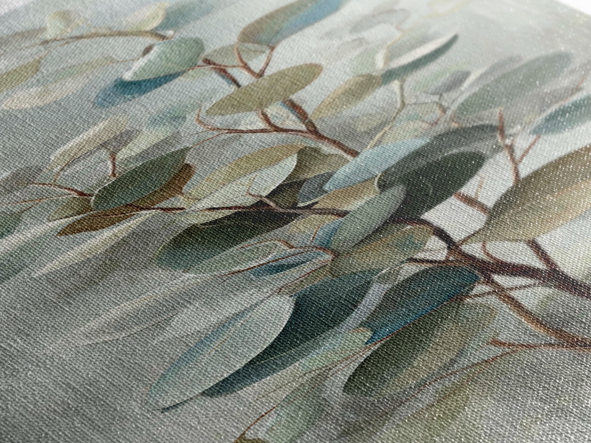 Botanical Eucalyptus Branch Framed Canvas Print, Medical Office Art, Home Decor, Office Decor, Fine Art, Calm, Medical Art, MOA-1x3-15