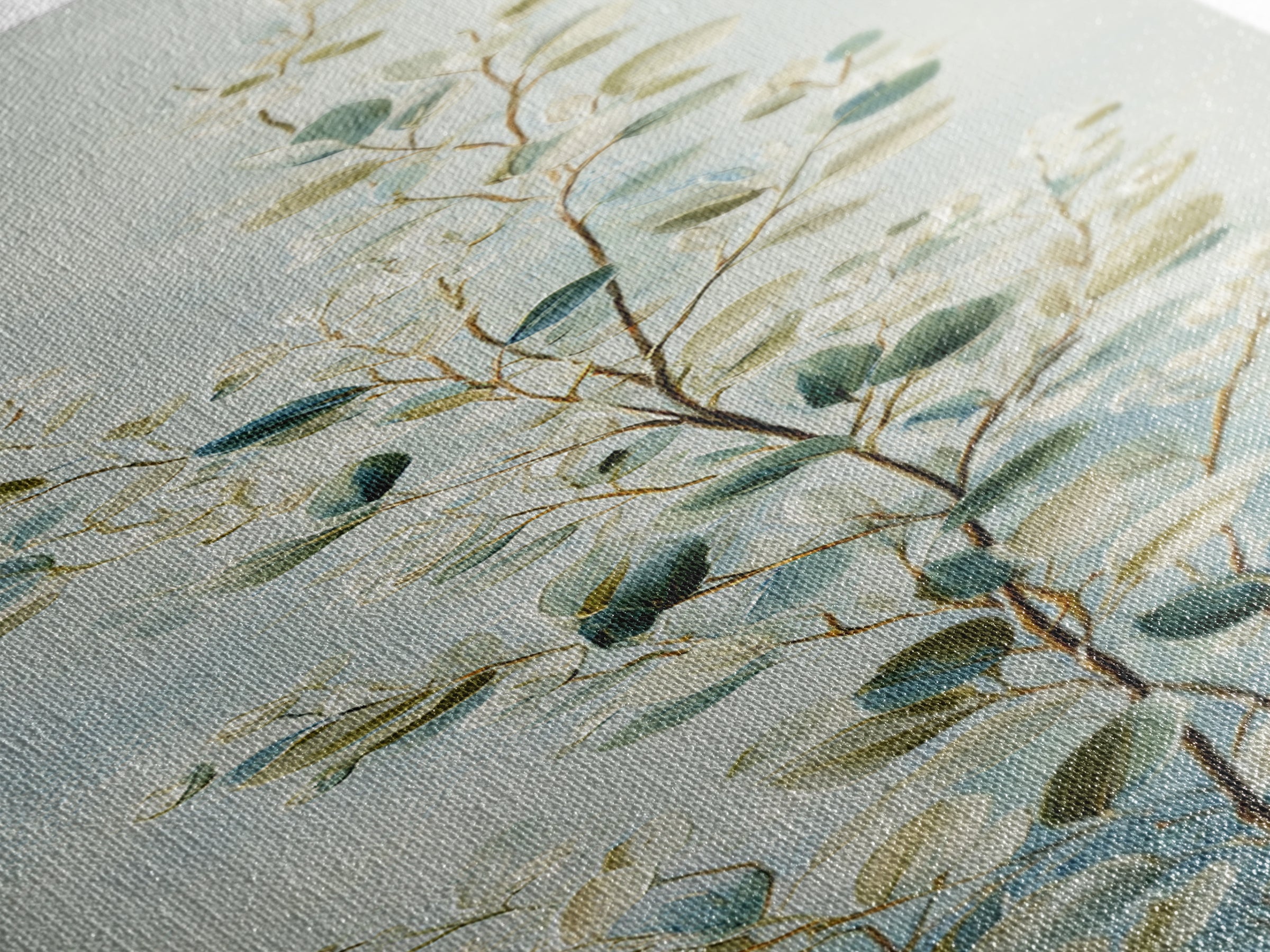 Botanical Eucalyptus Branch Canvas Print, Medical Office Art, Healthcare Wall Art, Office Decor, Watercolor Art, Calm, MOA-1x3-63
