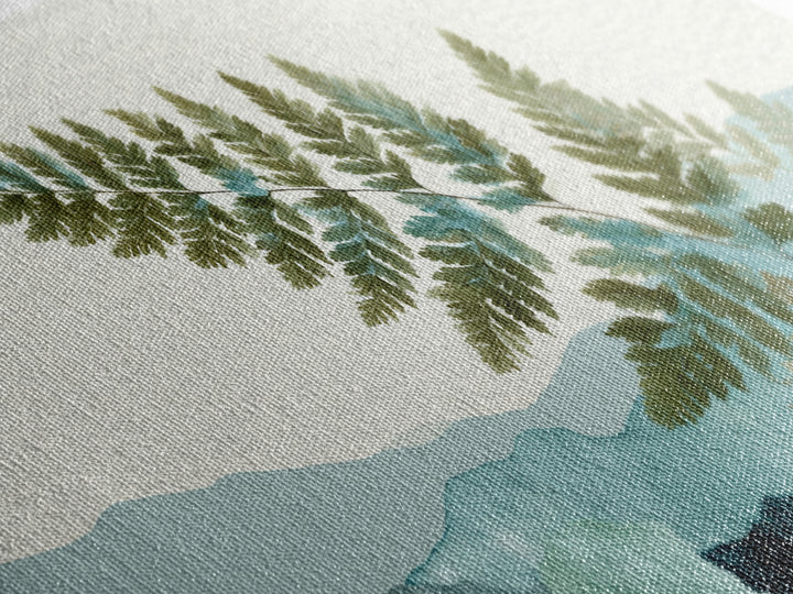Minimal Green Fern Specimen Framed Canvas Print, Medical Office Art, Educational Poster, Office Decor, Fine Art, Calm, MOA-2x1-100