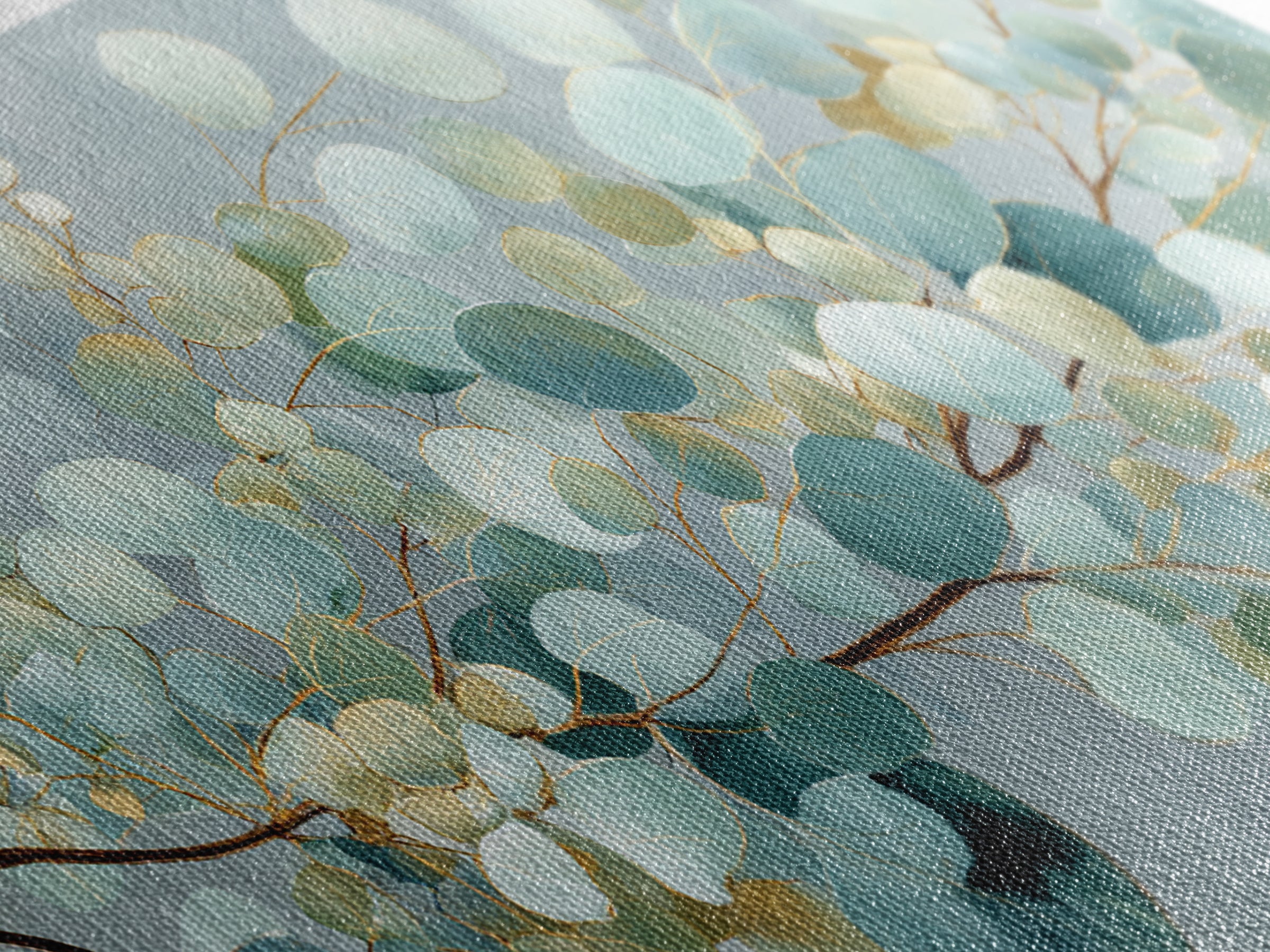 Botanical Eucalyptus Branch Framed Canvas Print, Medical Office Art, Digital Wall Art, Office Decor, Watercolor Art, Calm, MOA-2x1-23
