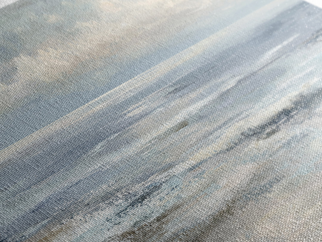 Peaceful Ocean Horizon Framed Canvas Print, Medical Office Art, Office Decor, Oil Painting, Calm, Teal Wall Art, MOA-2x1-24