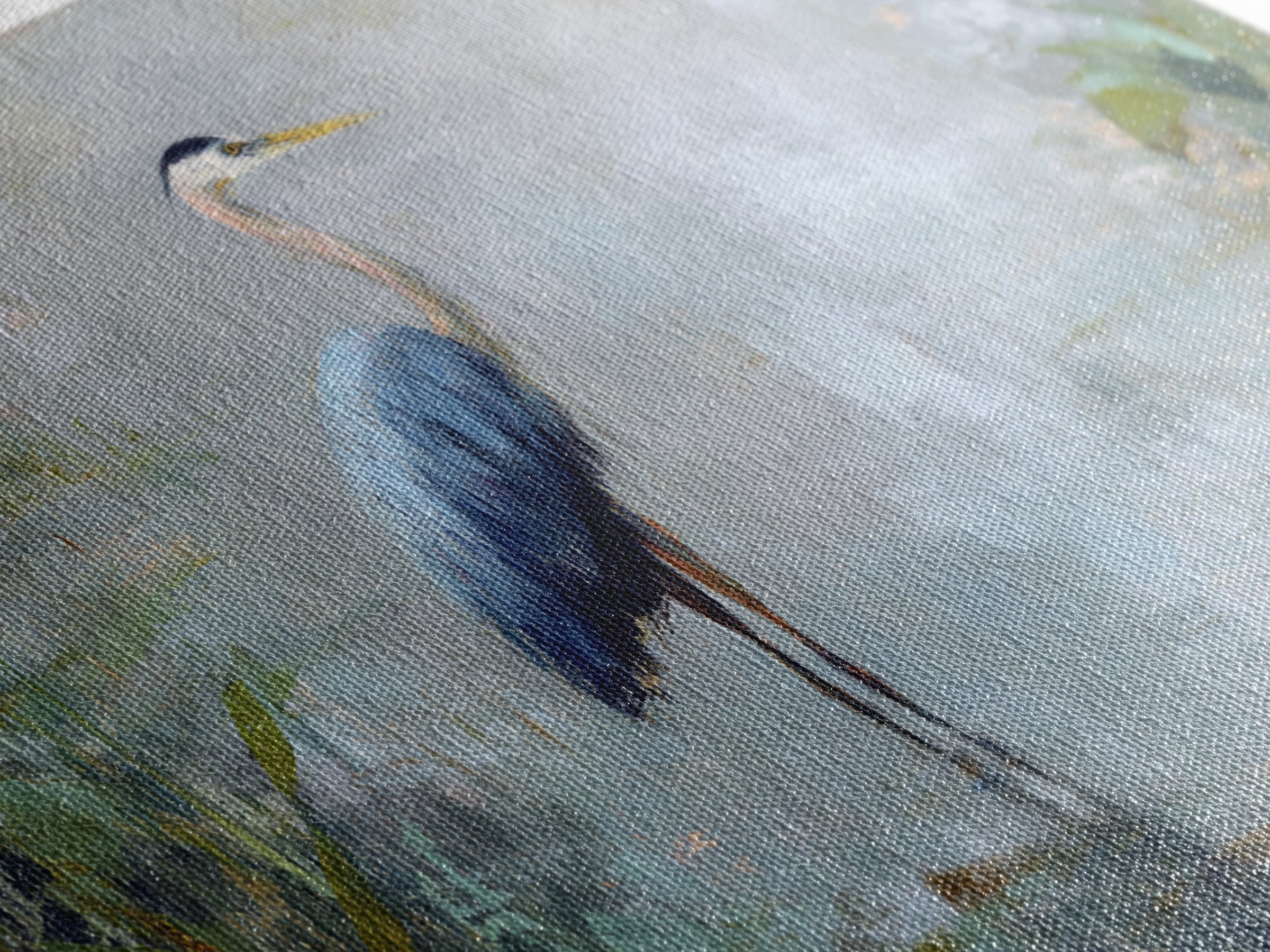 Blue Heron Standing Canvas Print, Medical Office Art, Wall Art, Office Decor, Fine Art, Calm, Printable Card, Medical Art, MOA-2x1-58